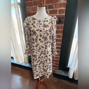Sanctuary Cream Floral Long Sleeve Shift Dress